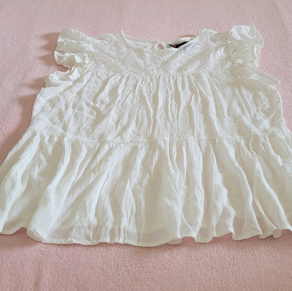 Indigo Poppy Flutter🦋 Sleeve Peasant Blouse - Picture 13 of 14